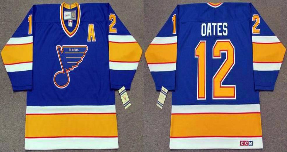 2019 Men St.Louis Blues #12 Oates blue CCM NHL jerseys->st.louis blues->NHL Jersey
